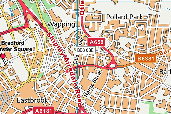 BD3 0BE map - OS VectorMap District (Ordnance Survey)