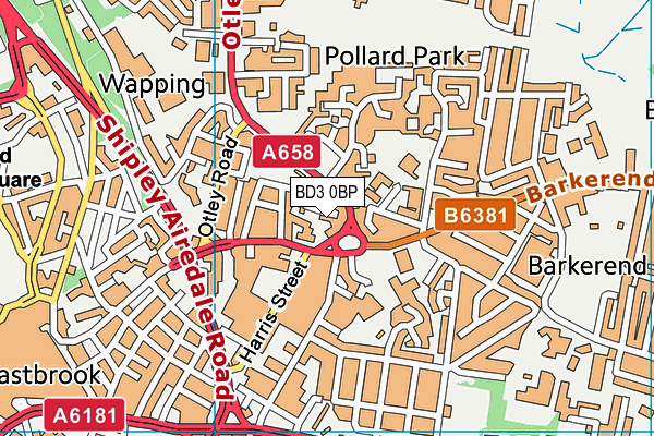 BD3 0BP map - OS VectorMap District (Ordnance Survey)