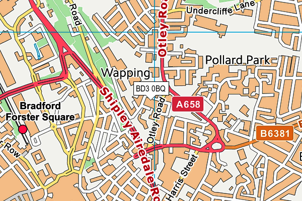 BD3 0BQ map - OS VectorMap District (Ordnance Survey)