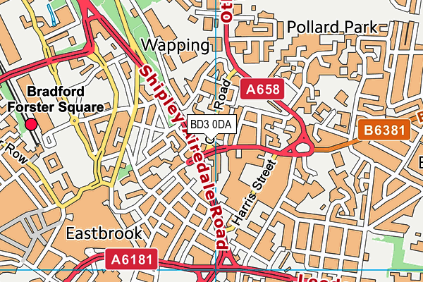 BD3 0DA map - OS VectorMap District (Ordnance Survey)