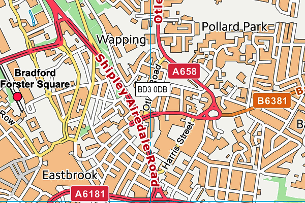 BD3 0DB map - OS VectorMap District (Ordnance Survey)