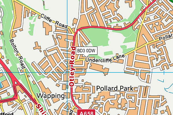 BD3 0DW map - OS VectorMap District (Ordnance Survey)