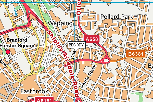 BD3 0DY map - OS VectorMap District (Ordnance Survey)