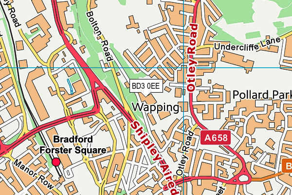 BD3 0EE map - OS VectorMap District (Ordnance Survey)