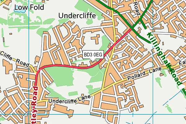 BD3 0EG map - OS VectorMap District (Ordnance Survey)