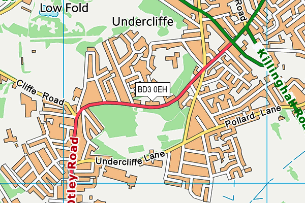 BD3 0EH map - OS VectorMap District (Ordnance Survey)