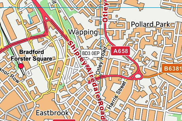 BD3 0EP map - OS VectorMap District (Ordnance Survey)