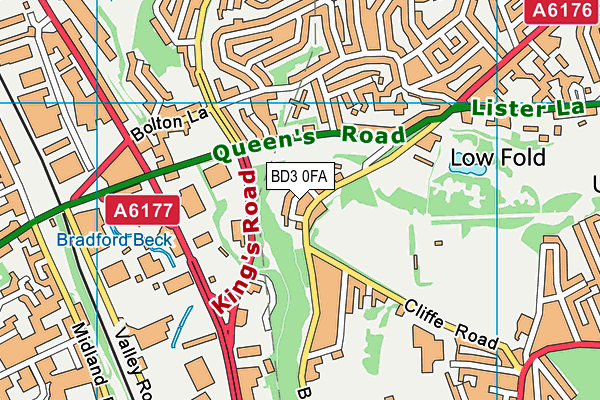 BD3 0FA map - OS VectorMap District (Ordnance Survey)