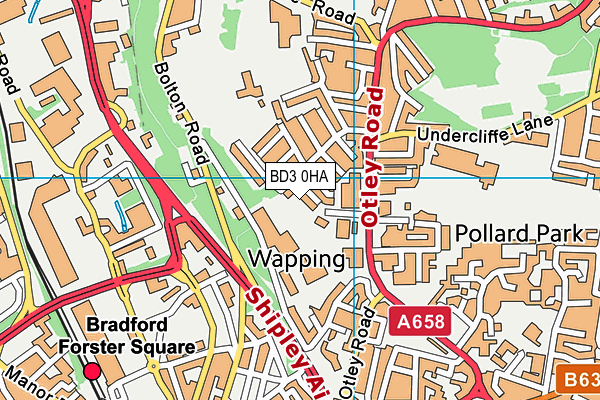 BD3 0HA map - OS VectorMap District (Ordnance Survey)