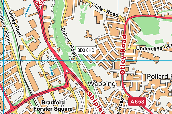 BD3 0HD map - OS VectorMap District (Ordnance Survey)