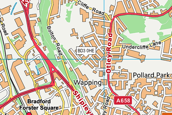 BD3 0HE map - OS VectorMap District (Ordnance Survey)