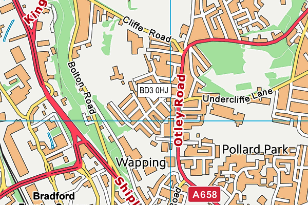 BD3 0HJ map - OS VectorMap District (Ordnance Survey)