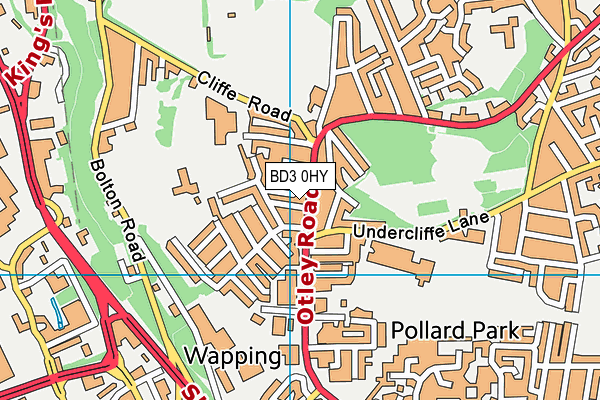 BD3 0HY map - OS VectorMap District (Ordnance Survey)