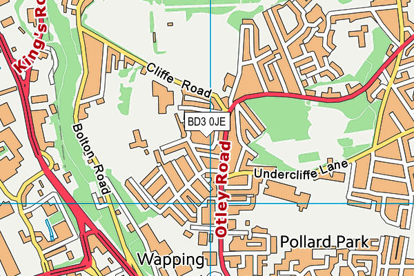 BD3 0JE map - OS VectorMap District (Ordnance Survey)