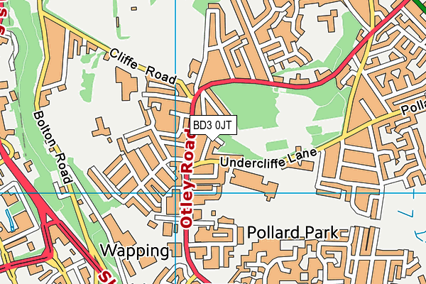 BD3 0JT map - OS VectorMap District (Ordnance Survey)