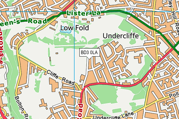 BD3 0LA map - OS VectorMap District (Ordnance Survey)