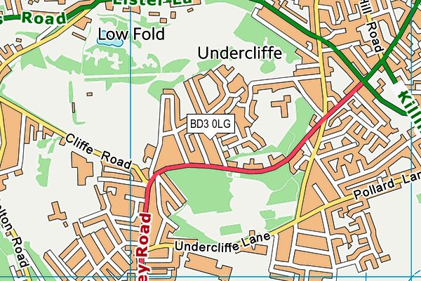 BD3 0LG map - OS VectorMap District (Ordnance Survey)