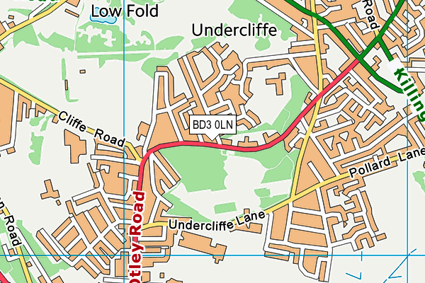 BD3 0LN map - OS VectorMap District (Ordnance Survey)