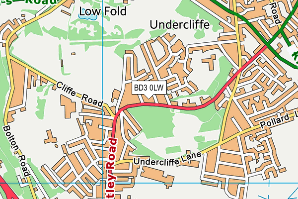 BD3 0LW map - OS VectorMap District (Ordnance Survey)