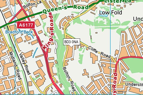 BD3 0NA map - OS VectorMap District (Ordnance Survey)