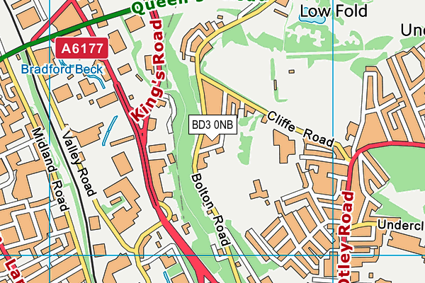 BD3 0NB map - OS VectorMap District (Ordnance Survey)