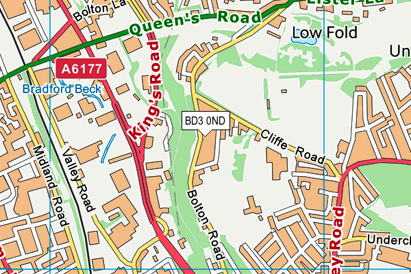 BD3 0ND map - OS VectorMap District (Ordnance Survey)