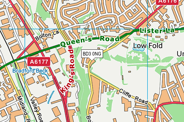 BD3 0NG map - OS VectorMap District (Ordnance Survey)