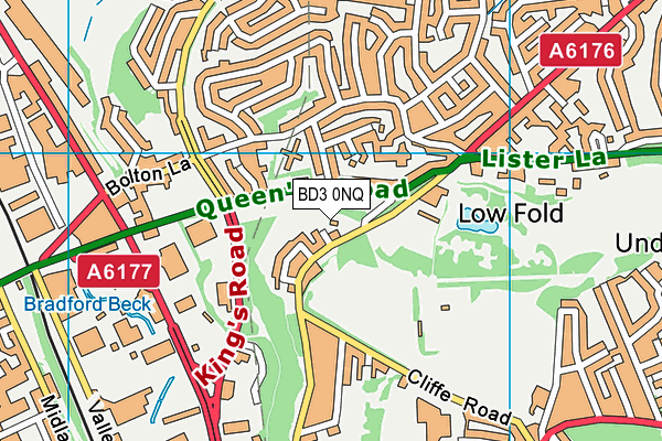 BD3 0NQ map - OS VectorMap District (Ordnance Survey)