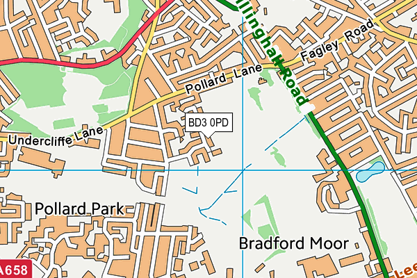 BD3 0PD map - OS VectorMap District (Ordnance Survey)