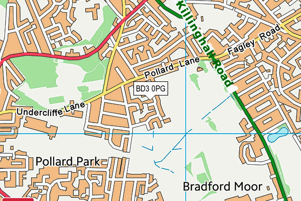 BD3 0PG map - OS VectorMap District (Ordnance Survey)