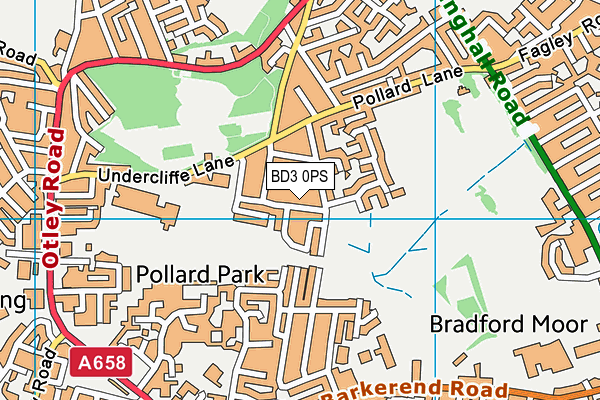 BD3 0PS map - OS VectorMap District (Ordnance Survey)