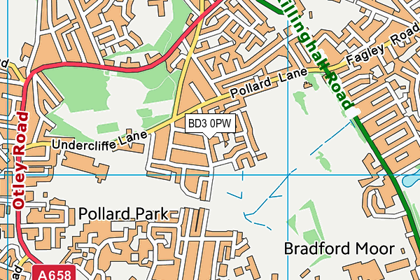 BD3 0PW map - OS VectorMap District (Ordnance Survey)