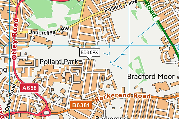 BD3 0PX map - OS VectorMap District (Ordnance Survey)