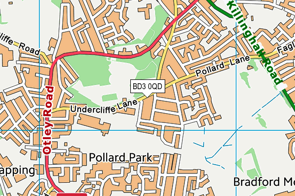 BD3 0QD map - OS VectorMap District (Ordnance Survey)