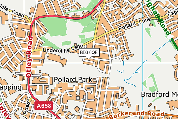 BD3 0QE map - OS VectorMap District (Ordnance Survey)