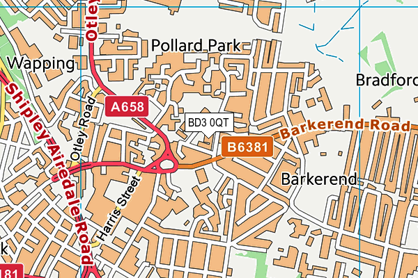 BD3 0QT map - OS VectorMap District (Ordnance Survey)
