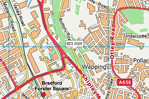 BD3 0QW map - OS VectorMap District (Ordnance Survey)