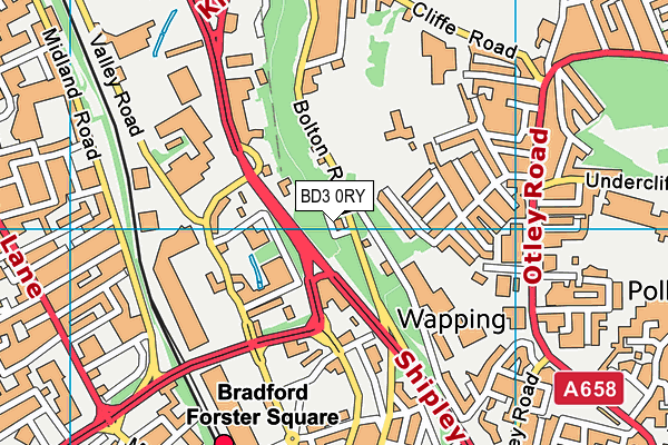 BD3 0RY map - OS VectorMap District (Ordnance Survey)