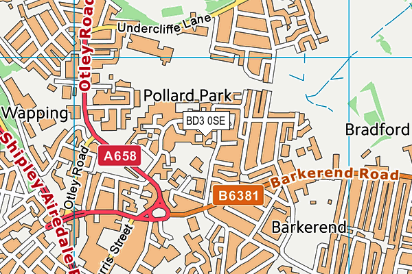 BD3 0SE map - OS VectorMap District (Ordnance Survey)