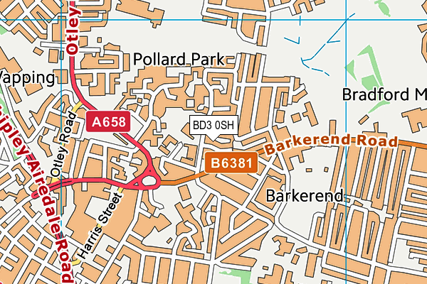 BD3 0SH map - OS VectorMap District (Ordnance Survey)