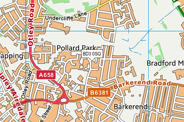 BD3 0SQ map - OS VectorMap District (Ordnance Survey)