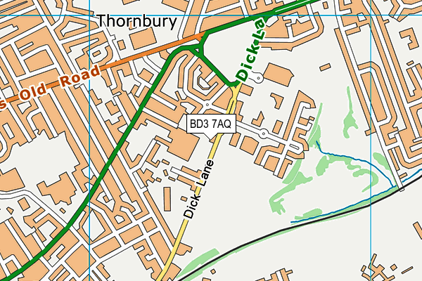 BD3 7AQ map - OS VectorMap District (Ordnance Survey)