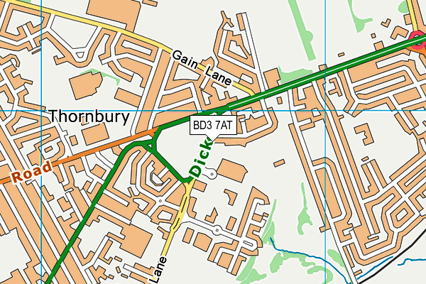 Puregym (Bradford Thornbury) map (BD3 7AT) - OS VectorMap District (Ordnance Survey)