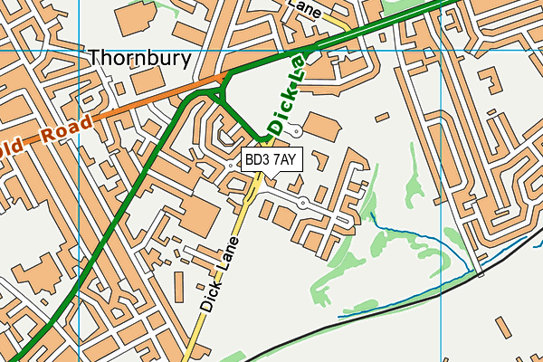 BD3 7AY map - OS VectorMap District (Ordnance Survey)