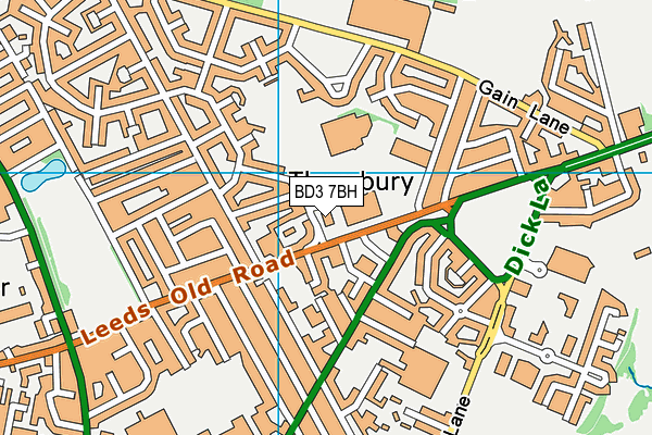 BD3 7BH map - OS VectorMap District (Ordnance Survey)