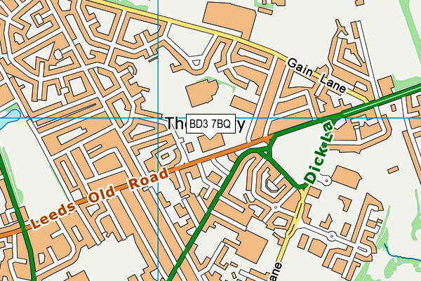 BD3 7BQ map - OS VectorMap District (Ordnance Survey)
