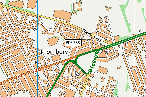 BD3 7BS map - OS VectorMap District (Ordnance Survey)