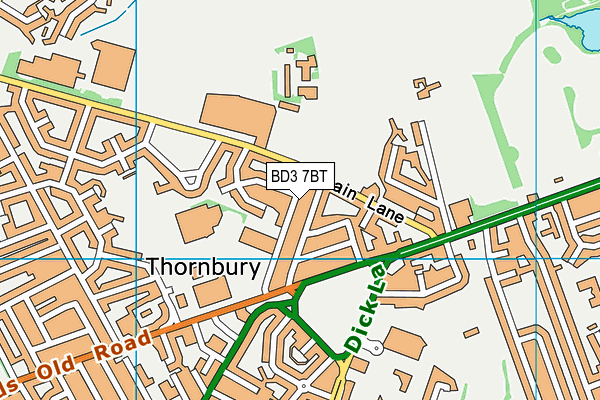 BD3 7BT map - OS VectorMap District (Ordnance Survey)