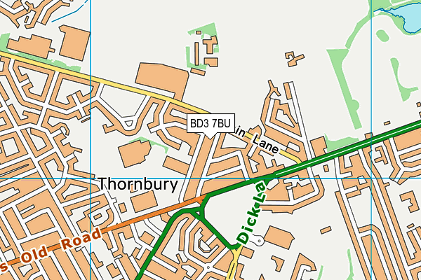 BD3 7BU map - OS VectorMap District (Ordnance Survey)