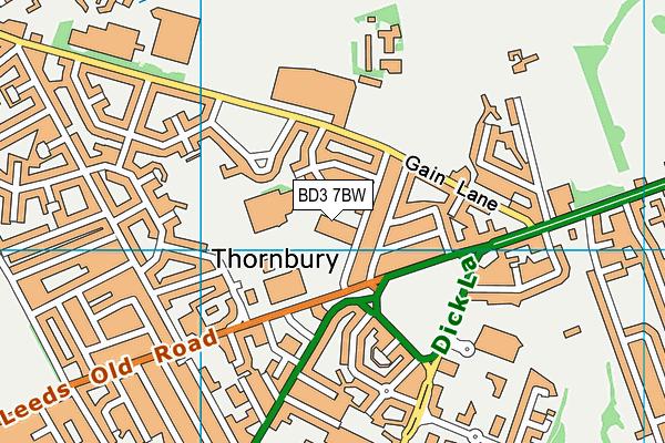 BD3 7BW map - OS VectorMap District (Ordnance Survey)